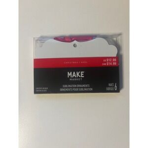 Make Market‎ 6 Pack Sublimation Ornaments Blank Round Ribbon DIY Craft